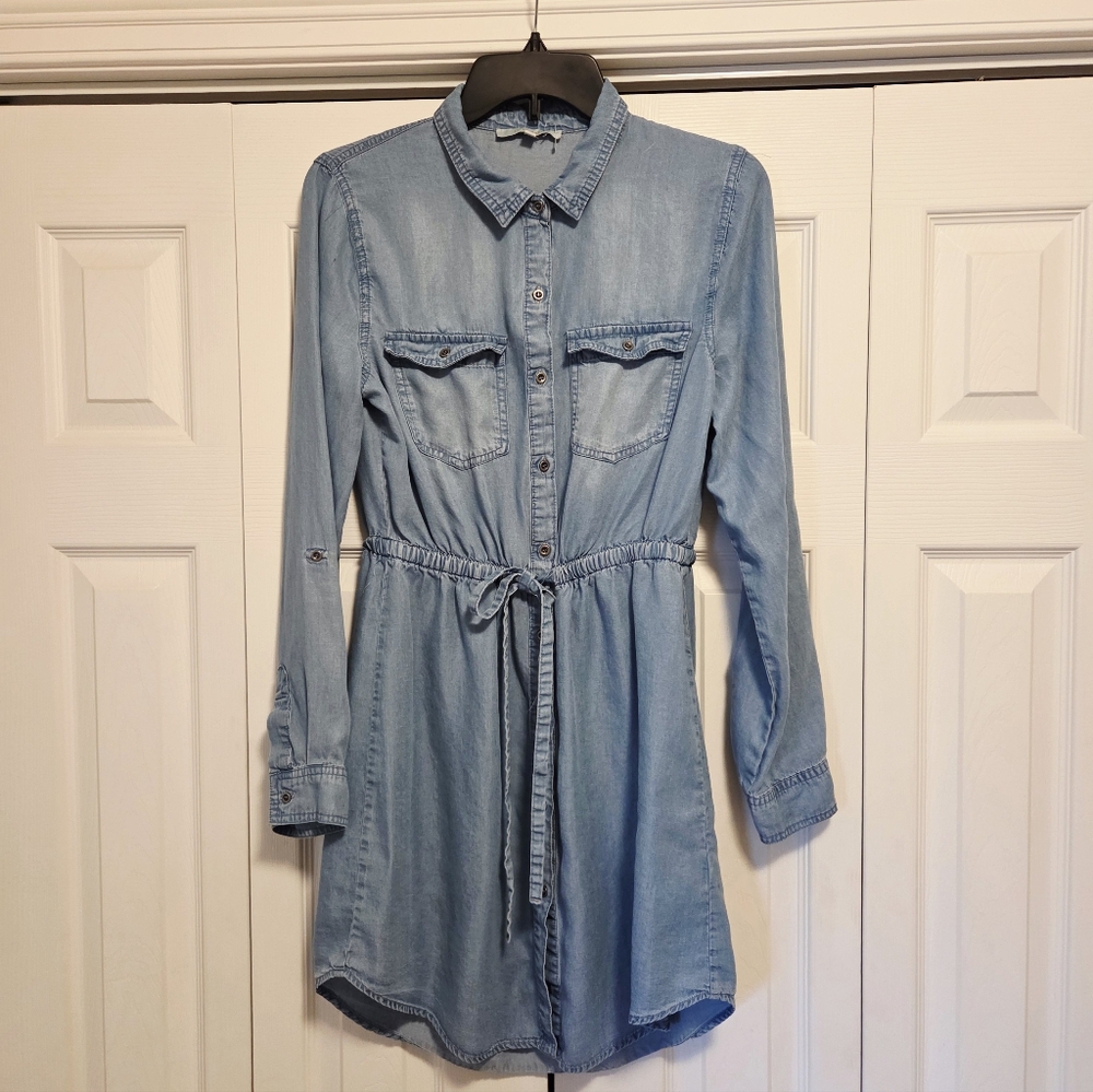 Light Blue Denim Shirt Dress